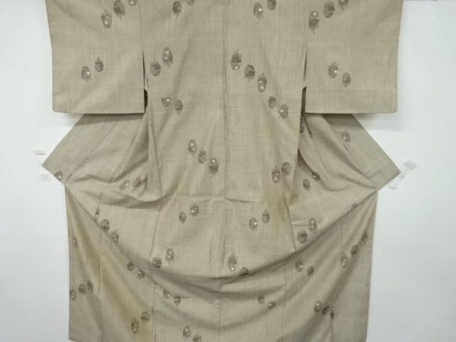 JAPANESE KIMONO / ANTIQUE KIMONO / SILK / TSUMUGI / WOVEN SHIFUKU PATTERN